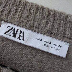 ZARA Beige Fuzzy Sweater | Cozy & Soft Knit